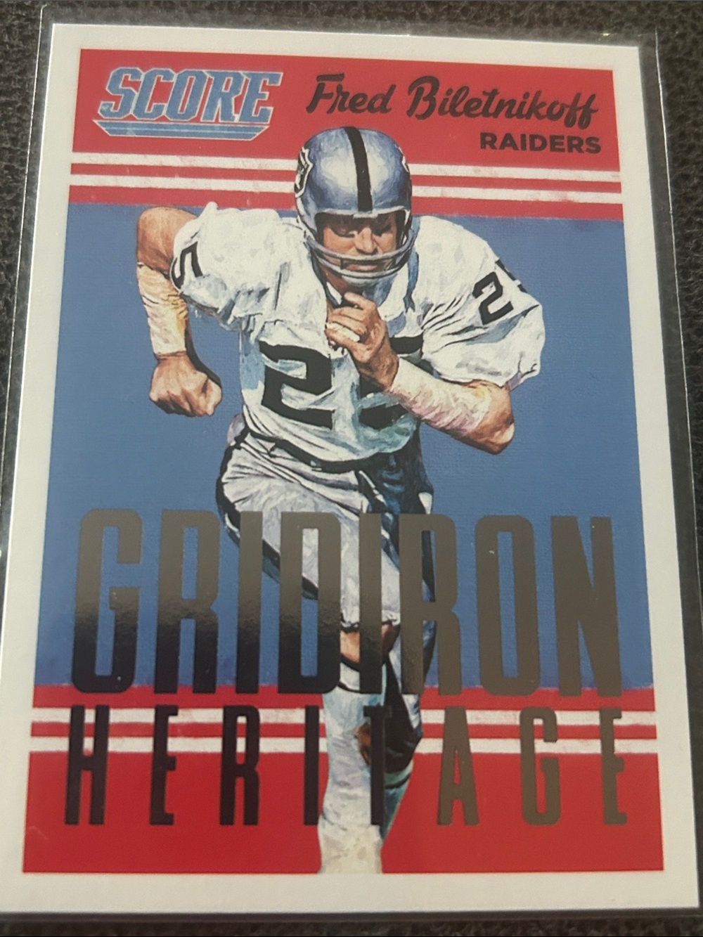 Fred Biletnikoff Raiders Gridiron Heritage Trading Card - Blue & White